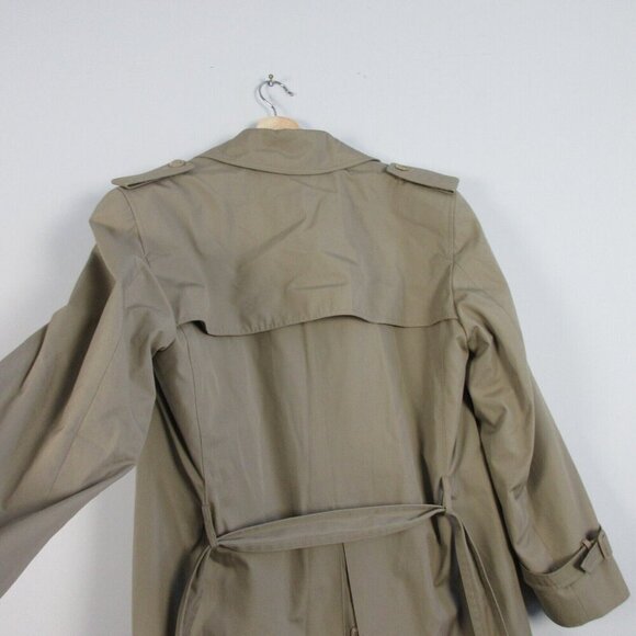 ROC Men Trench Coat Double Breasted Belted Long Jacket Overcoat 40R Khaki 1596 - Picture 10 of 16